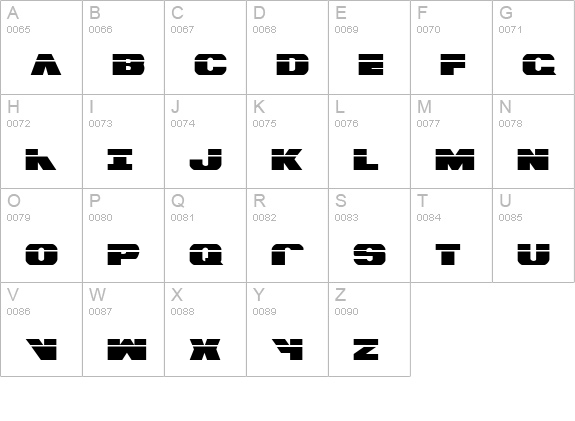 Bummer Laser uppercase A-Z preview