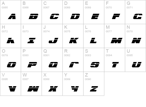 Bummer Laser Italic uppercase A-Z preview