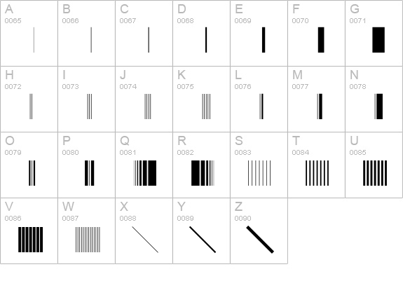 BunchOLines uppercase A-Z preview