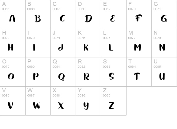 Bundhers uppercase A-Z preview