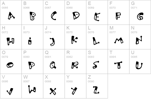Bungnipper uppercase A-Z preview