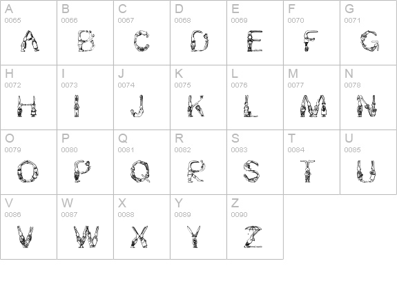 Bunny Rabbits uppercase A-Z preview