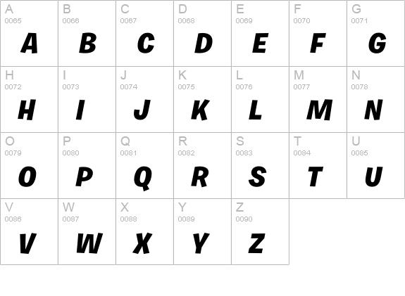 Burbank Small Black Italic uppercase A-Z preview
