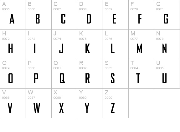 BureauAgencyBold uppercase A-Z preview