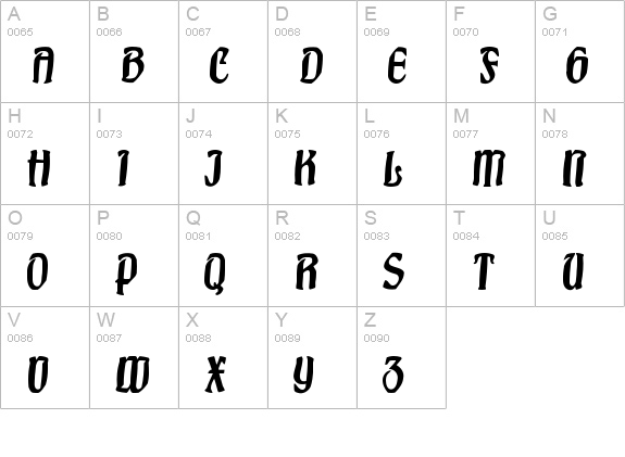 Burgfest uppercase A-Z preview