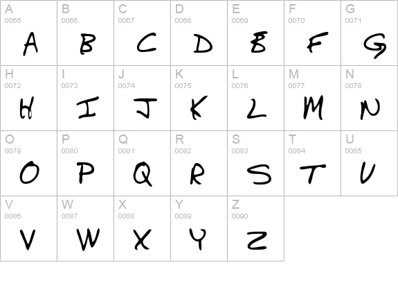 BurkesHand Regular uppercase A-Z preview