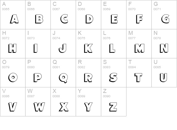 BurlingtonShadow uppercase A-Z preview