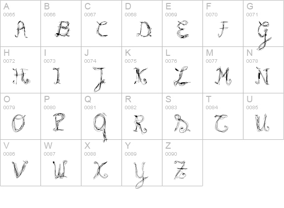 Burning Light uppercase A-Z preview