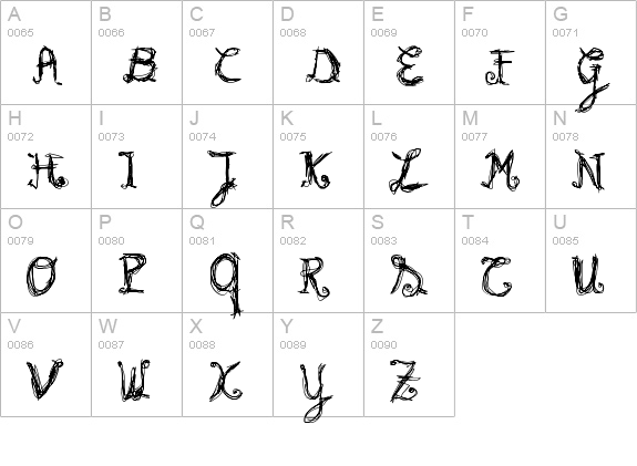 Burning Normal uppercase A-Z preview