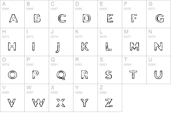 Burnout uppercase A-Z preview