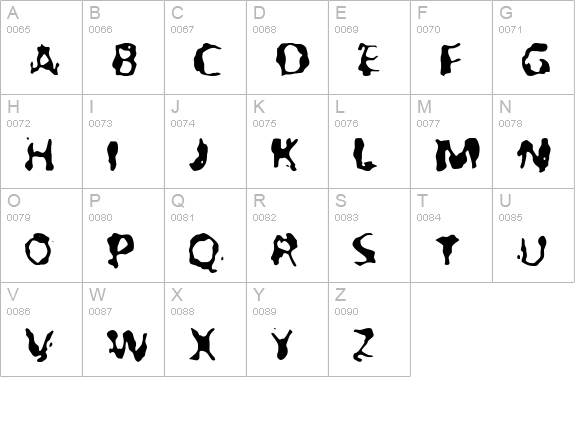 BurnOut-Regular uppercase A-Z preview