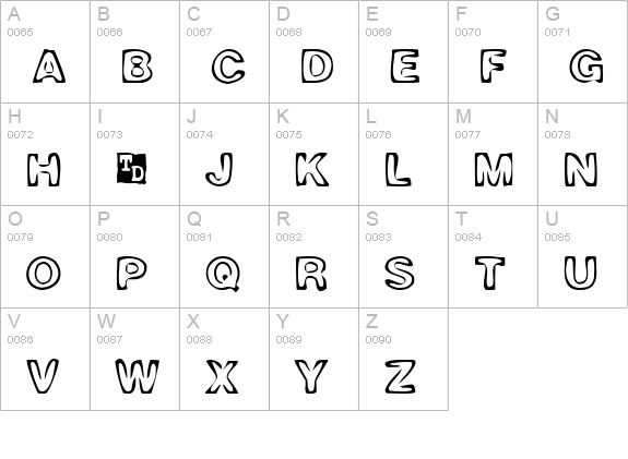 BurnOut Trial Version uppercase A-Z preview