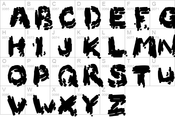Burnt Firewood
 uppercase A-Z preview