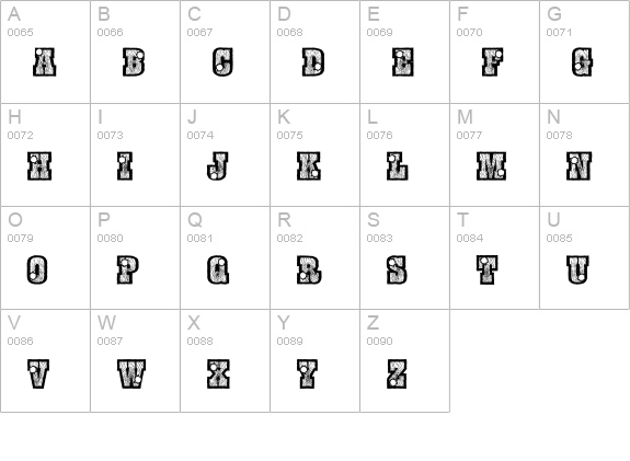 BurrisShootOut uppercase A-Z preview