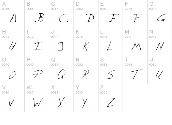 BurtonsHand Regular uppercase A-Z preview
