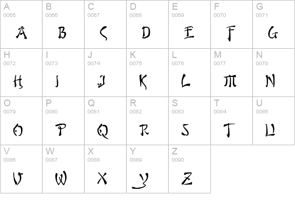 Bushido uppercase A-Z preview