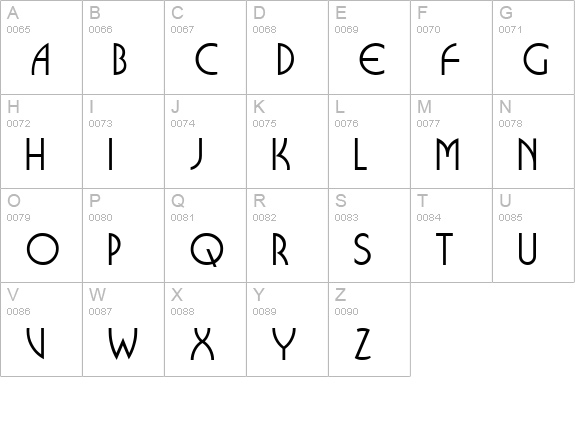 Busorama Regular uppercase A-Z preview