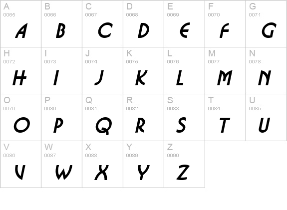Busso-Extended Italic uppercase A-Z preview