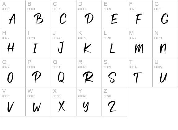 Busten uppercase A-Z preview