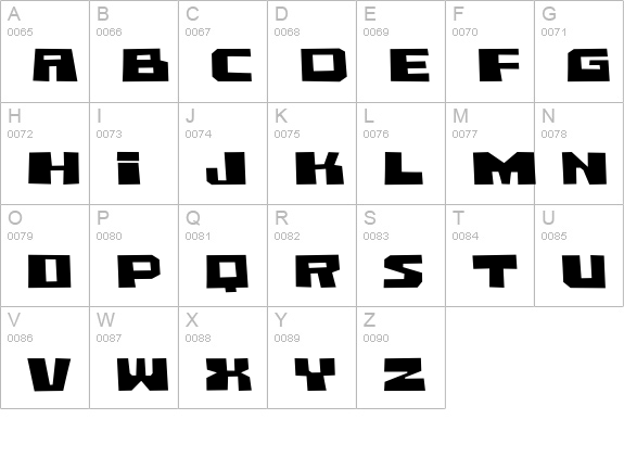Buster-BoldExtended uppercase A-Z preview
