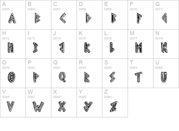 Butt Cheek Drummers uppercase A-Z preview