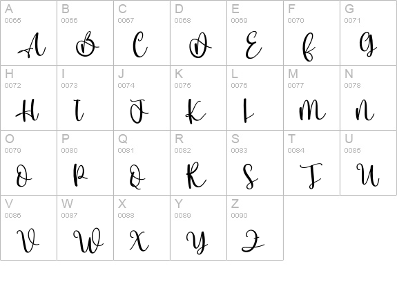 Buttercake uppercase A-Z preview