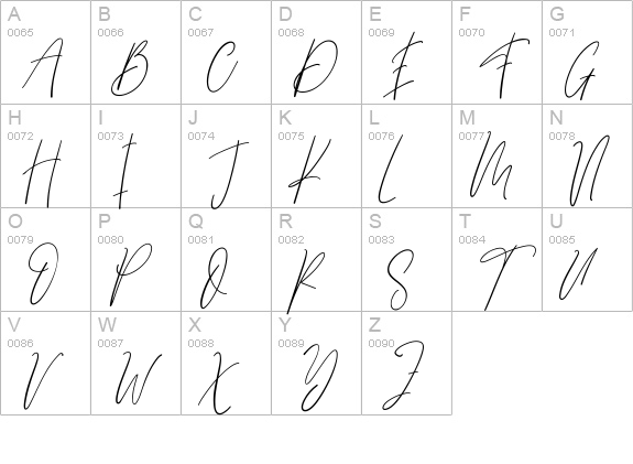Butterfly Signature uppercase A-Z preview
