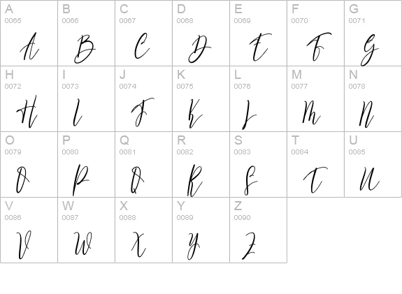 Butterfly2 uppercase A-Z preview