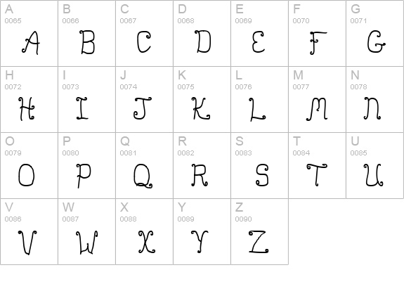 Buttmunch uppercase A-Z preview