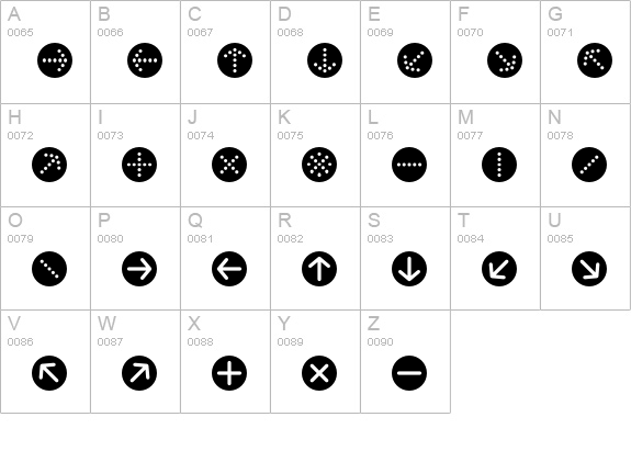 ButtonBonus-CircleNegative uppercase A-Z preview