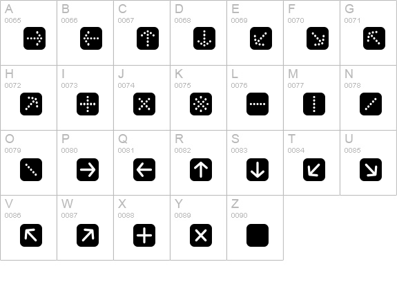 ButtonBonus-RoundedNegative uppercase A-Z preview