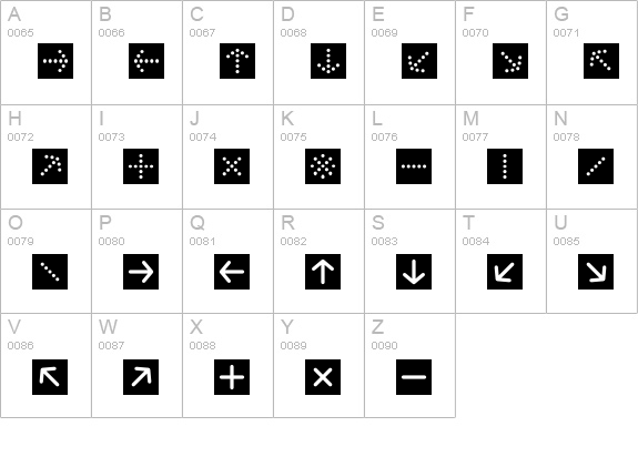 ButtonBonus-SquareNegative uppercase A-Z preview