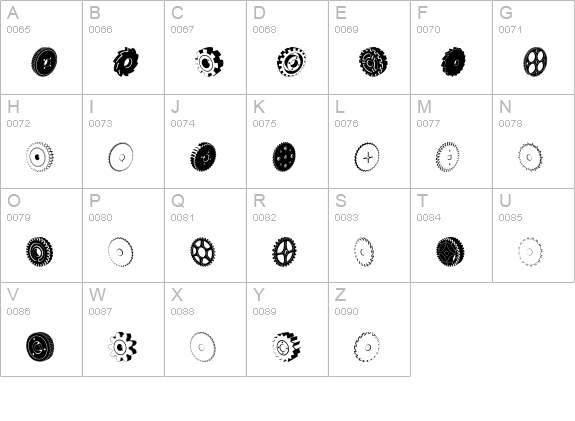 Buzzcog uppercase A-Z preview