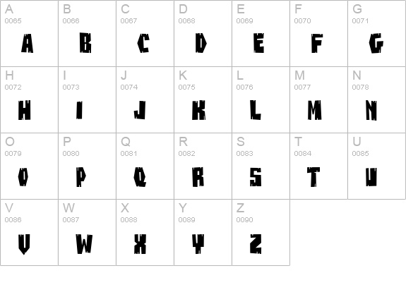 BuzzSawChippedAOE uppercase A-Z preview