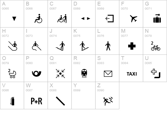 BVGPictEins uppercase A-Z preview