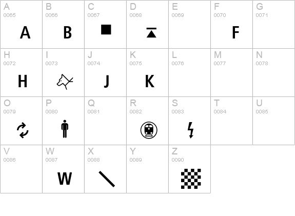 BVGPictZwo uppercase A-Z preview