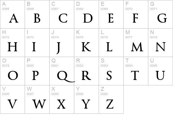 Byington-Regular uppercase A-Z preview