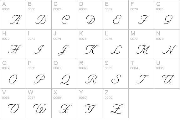 Byron RR Light uppercase A-Z preview