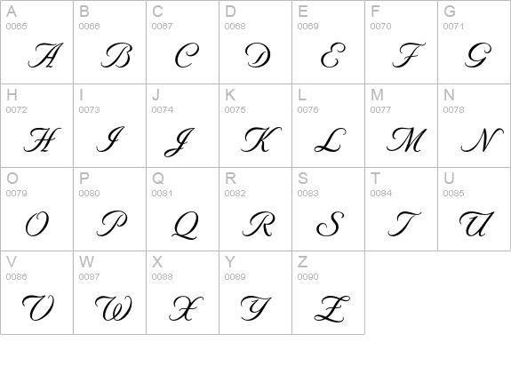 Byron RR Medium uppercase A-Z preview