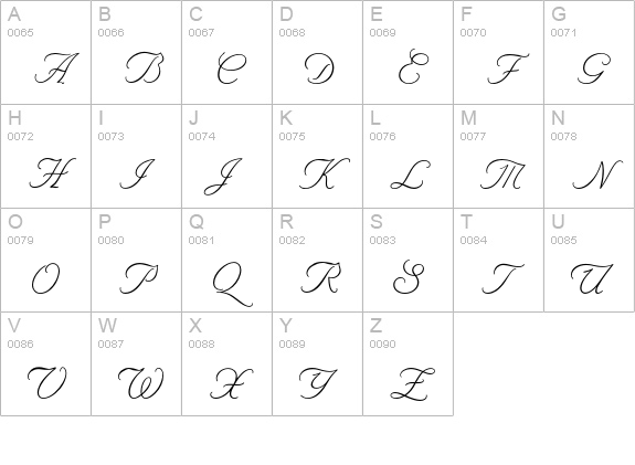 Byron RR Swash Light uppercase A-Z preview
