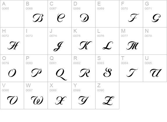 ByronBoldSwash uppercase A-Z preview