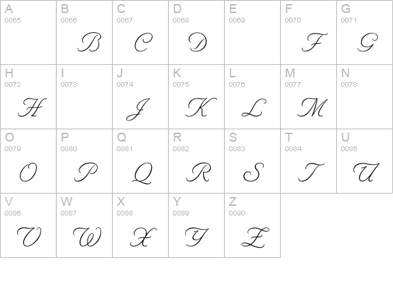 ByronLight uppercase A-Z preview