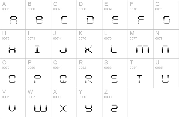 Byte Police uppercase A-Z preview