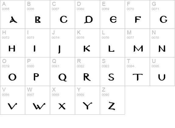 Byzantine-Normal uppercase A-Z preview