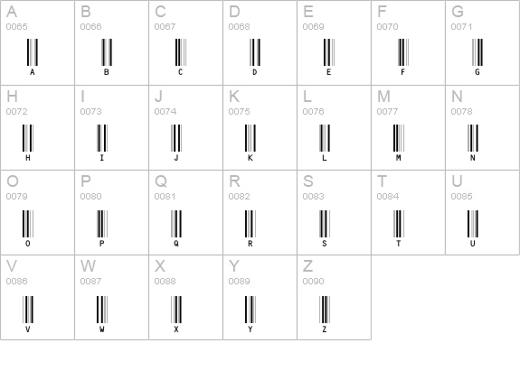 C39HrP24DhTt uppercase A-Z preview