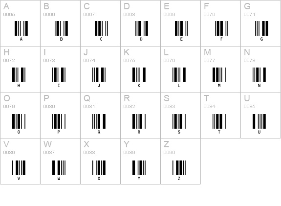 C39HrP24DlTt uppercase A-Z preview
