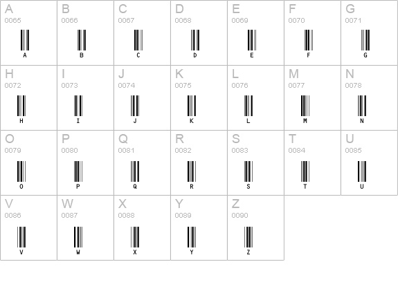 C39HrP36DmTt uppercase A-Z preview