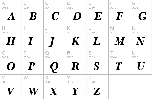C651-Roman-BoldItalic uppercase A-Z preview