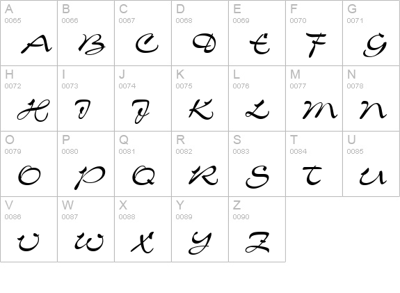 C721-Script-Regular uppercase A-Z preview