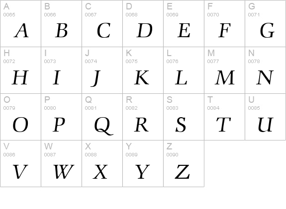C792-Roman-Italic uppercase A-Z preview